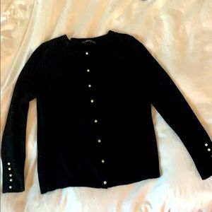 Zara black cardigan with pearls